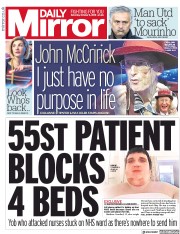 Daily Mirror () Newspaper Front Page for 6 October 2018