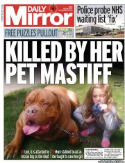 Daily Mirror () Newspaper Front Page for 6 November 2013
