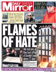 Daily Mirror () Newspaper Front Page for 6 November 2018