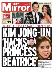 Daily Mirror () Newspaper Front Page for 6 December 2014