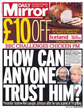 Daily Mirror () Newspaper Front Page for 6 December 2019