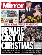 Daily Mirror () Newspaper Front Page for 6 December 2021