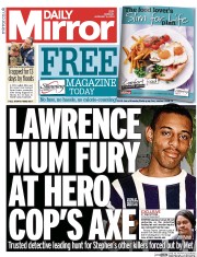 Daily Mirror () Newspaper Front Page for 6 January 2014