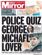 Daily Mirror () Newspaper Front Page for 6 January 2017