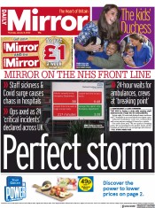 Daily Mirror () Newspaper Front Page for 6 January 2022