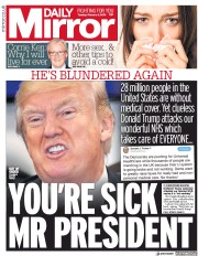 Daily Mirror () Newspaper Front Page for 6 February 2018