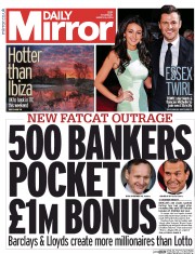 Daily Mirror () Newspaper Front Page for 6 March 2014