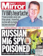 Daily Mirror () Newspaper Front Page for 6 March 2018