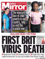 Daily Mirror () Newspaper Front Page for 6 March 2020