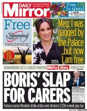 Daily Mirror () Newspaper Front Page for 6 March 2021