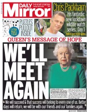 Daily Mirror () Newspaper Front Page for 6 April 2020