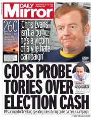 Daily Mirror () Newspaper Front Page for 6 May 2016