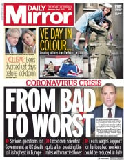 Daily Mirror () Newspaper Front Page for 6 May 2020