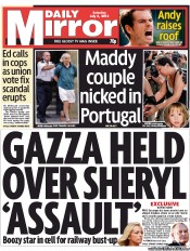 Daily Mirror () Newspaper Front Page for 6 July 2013