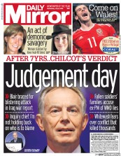 Daily Mirror () Newspaper Front Page for 6 July 2016