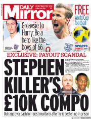 Daily Mirror () Newspaper Front Page for 6 July 2018