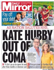 Daily Mirror () Newspaper Front Page for 6 July 2020