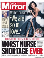 Daily Mirror () Newspaper Front Page for 6 September 2017