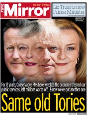 Daily Mirror () Newspaper Front Page for 6 September 2022