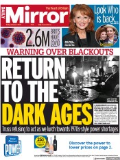 Daily Mirror () Newspaper Front Page for 7 October 2022