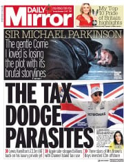 Daily Mirror () Newspaper Front Page for 7 November 2017