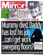 Daily Mirror () Newspaper Front Page for 7 November 2018