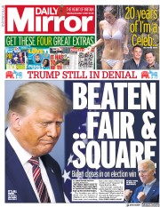 Daily Mirror () Newspaper Front Page for 7 November 2020