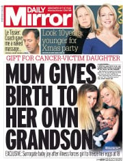 Daily Mirror () Newspaper Front Page for 7 December 2016