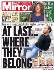 Daily Mirror () Newspaper Front Page for 7 December 2018