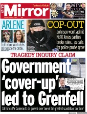 Daily Mirror () Newspaper Front Page for 7 December 2021
