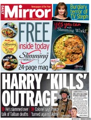 Daily Mirror () Newspaper Front Page for 7 January 2023