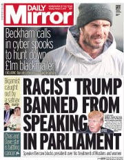 Daily Mirror () Newspaper Front Page for 7 February 2017