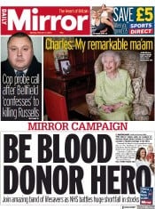 Daily Mirror () Newspaper Front Page for 7 February 2022