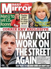 Daily Mirror () Newspaper Front Page for 7 March 2013