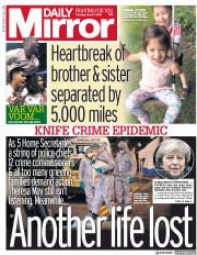 Daily Mirror () Newspaper Front Page for 7 March 2019