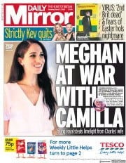 Daily Mirror () Newspaper Front Page for 7 March 2020