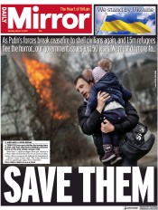Daily Mirror () Newspaper Front Page for 7 March 2022