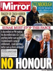 Daily Mirror () Newspaper Front Page for 7 March 2023