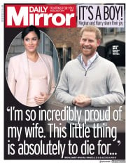 Daily Mirror () Newspaper Front Page for 7 May 2019
