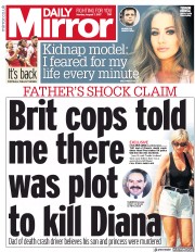 Daily Mirror () Newspaper Front Page for 7 August 2017