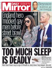 Daily Mirror () Newspaper Front Page for 7 August 2018