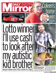 Daily Mirror () Newspaper Front Page for 7 August 2019
