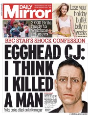 Daily Mirror () Newspaper Front Page for 7 September 2015
