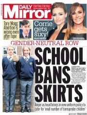 Daily Mirror () Newspaper Front Page for 7 September 2017