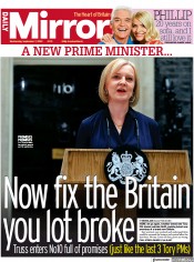 Daily Mirror () Newspaper Front Page for 7 September 2022