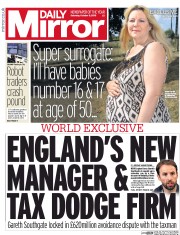 Daily Mirror () Newspaper Front Page for 8 October 2016