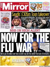 Daily Mirror () Newspaper Front Page for 8 October 2021