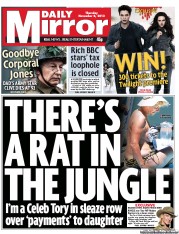 Daily Mirror () Newspaper Front Page for 8 November 2012