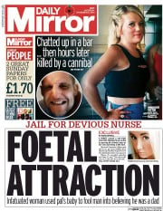 Daily Mirror () Newspaper Front Page for 8 November 2014