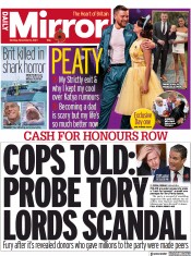 Daily Mirror () Newspaper Front Page for 8 November 2021